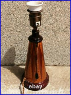 Ancienne lampe art déco 1900 marqueterie style leleu marquetry lamp