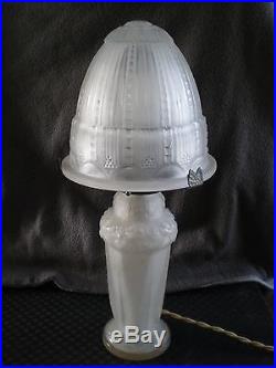 Ancienne lampe art deco 1930 dome en verre Muller Freres luneville antique lamp