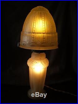 Ancienne lampe art deco 1930 dome en verre Muller Freres luneville antique lamp