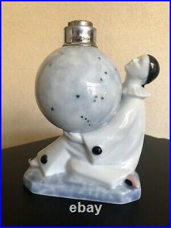 Ancienne lampe berger pierrot porcelaine art déco Camille Tharaud