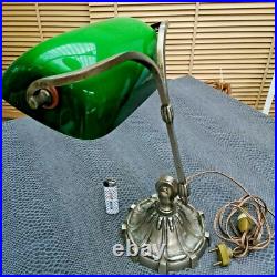 Ancienne lampe de bureau pied en fonte art-déco début 20 ème