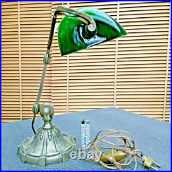 Ancienne lampe de bureau pied en fonte art-déco début 20 ème