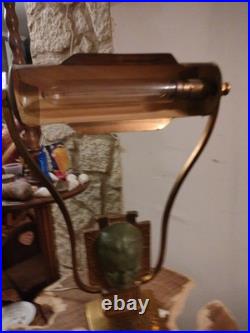 Ancienne lampe de piano bronze portrait de Beethoven