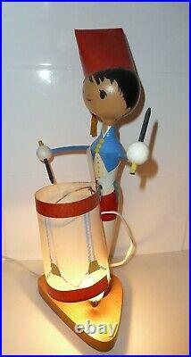 Ancienne lampe design soldat tambour vintage Art Deco style Suzanne Bonnichon