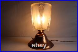 Ancienne lampe veilleuse Art Déco par Jean Gauthier EZAN, hauteur 26 cm