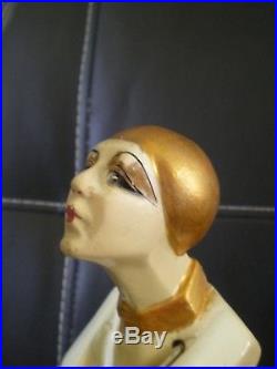 Ancienne lampe veilleuse art deco 1930 statuette pierrot vintage lamp statue 30s