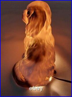 Ancienne lampe veilleuse brule parfum Art Déco chien porcelaine yeux sulfure