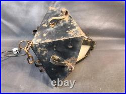 Ancienne lanterne en métal et verre lampe extérieur suspension déco chalet