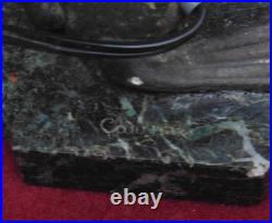 Ancienne magnifique lampe régule art déco otarie phoque signé Carvin art déco