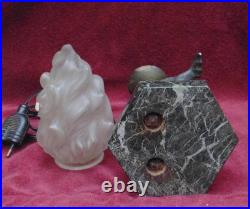 Ancienne magnifique lampe régule art déco otarie phoque signé Carvin art déco