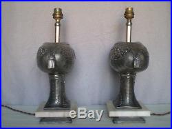 Ancienne paire pied de lampe art deco 1920 1930 antique sculpture lamp statue