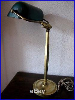 Ancienne rare grande lampe de bureau notaire ou banquier Monix Paris 3001 4001