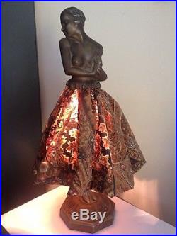 Ancienne sculpture lampe art deco 1930 Erotique femme antique woman statue