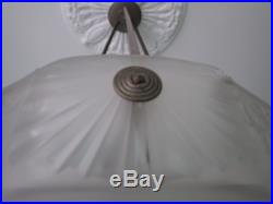 Ancienne vasque coupe lustre plafonnier MULLER FRERES lampe art nouveau deco
