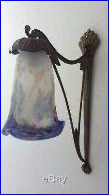 Applique Art Nouveau Lampe 1910 Tulipe Vasque Muller Degue Daum Lustre