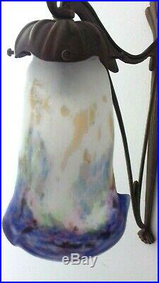 Applique Art Nouveau Lampe 1910 Tulipe Vasque Muller Degue Daum Lustre