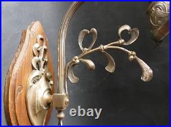 Applique lampe Art Nouveau / Déco décor Gui Bronze style Majorelle Muller