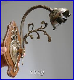 Applique lampe Art Nouveau / Déco décor Gui Bronze style Majorelle Muller