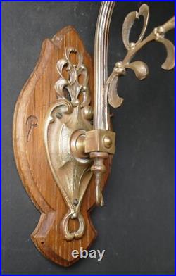 Applique lampe Art Nouveau / Déco décor Gui Bronze style Majorelle Muller