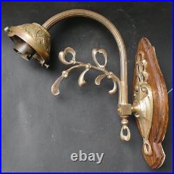Applique lampe Art Nouveau / Déco décor Gui Bronze style Majorelle Muller