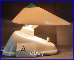 Art Déco 6 Lampe Bakélite Blanche BAUHAUS 11641 Streamliner années 30