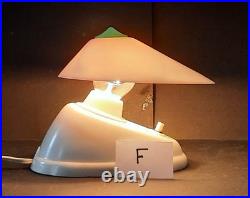 Art Déco 6 Lampe Bakélite Blanche BAUHAUS 11641 Streamliner années 30