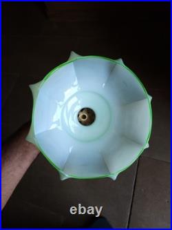 Art Deco Abats Jour En Vert Suspension 1930 Lampe Lustre