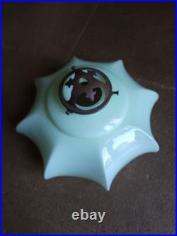 Art Deco Abats Jour En Vert Suspension 1930 Lampe Lustre