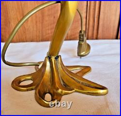 Art Deco Lampe Bureau Chevet Femme Nue En Bronze Signee Paul Lucas Fonctionne