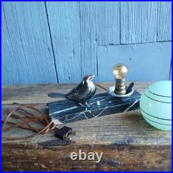 Art Deco Sparrow Lamp Spelter Lampe Art Déco Moineau