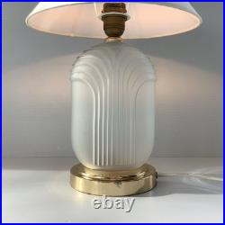 Art Deco Style Lampe Verre Presse Moulé Vintage Abat-jour Offert