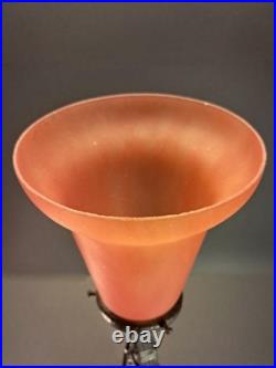 Art Déco Superbe lampe en bois, fer forgé et pate de verre vers 1920