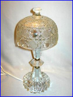 Art Déco belle lampe'champignon' entièrement en verre moulé/pressé vers 1940