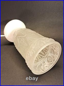 Art Déco veilleuse en marbre, métal chromé et verre moulé vers 1925