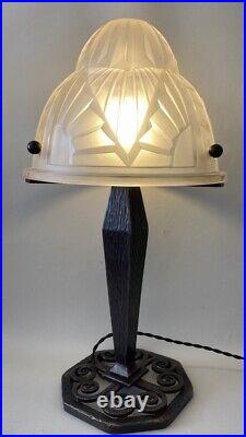 Art deco Grande lampe Degué / lamp Degué / 50cm Sabino Muller Daum Wrought iron