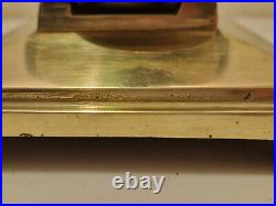 Art déco Pied de lampe en bronze et cabochons de velle soufflé et bullé 1920