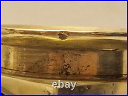 Art déco Pied de lampe en bronze et cabochons de velle soufflé et bullé 1920