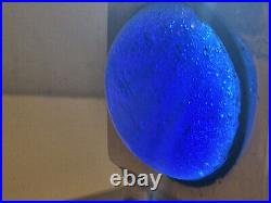 Art déco Pied de lampe en bronze et cabochons de velle soufflé et bullé 1920