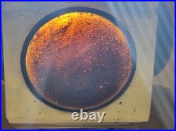 Art déco Pied de lampe en bronze et cabochons de velle soufflé et bullé 1920 Art déco Pied de lampe en bronze et cabochons de velle soufflé et bullé 1920