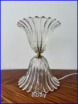 BAROVIER & TOSO Rare Lampe Art Déco Sabre en Verre de Murano Italie 1940