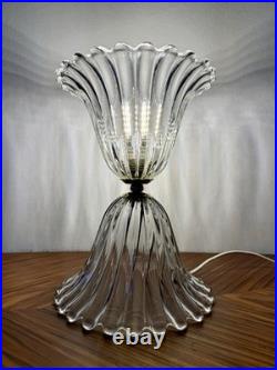 BAROVIER & TOSO Rare Lampe Art Déco Sabre en Verre de Murano Italie 1940