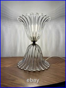 BAROVIER & TOSO Rare Lampe Art Déco Sabre en Verre de Murano Italie 1940