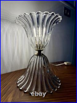 BAROVIER & TOSO Rare Lampe Art Déco Sabre en Verre de Murano Italie 1940