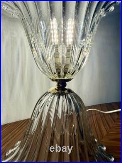 BAROVIER & TOSO Rare Lampe Art Déco Sabre en Verre de Murano Italie 1940