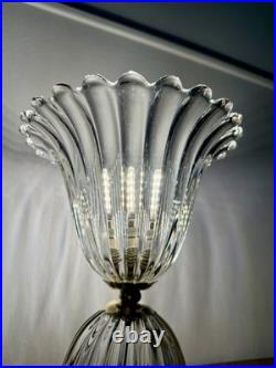 BAROVIER & TOSO Rare Lampe Art Déco Sabre en Verre de Murano Italie 1940