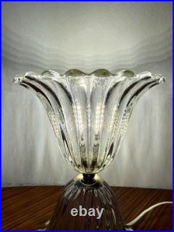 BAROVIER & TOSO Rare Lampe Art Déco Sabre en Verre de Murano Italie 1940