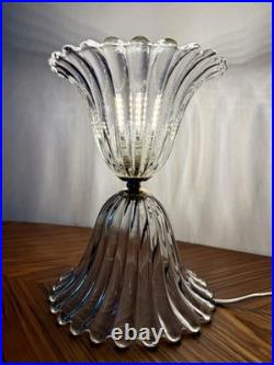 BAROVIER & TOSO Rare Lampe Art Déco Sabre en Verre de Murano Italie 1940
