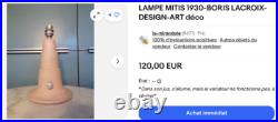 BORIS LACROIX LAMPE ART DECO signee pied design MITIS
