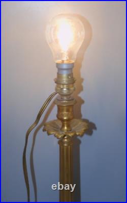 -BOUGEOIR BRONZE ART NOUVEAU Monté en PIED de LAMPE (réversible) déco D