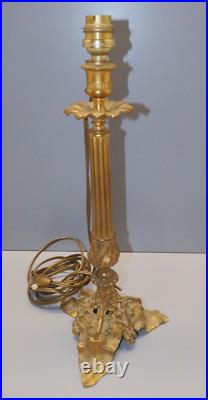 -BOUGEOIR BRONZE ART NOUVEAU Monté en PIED de LAMPE (réversible) déco D